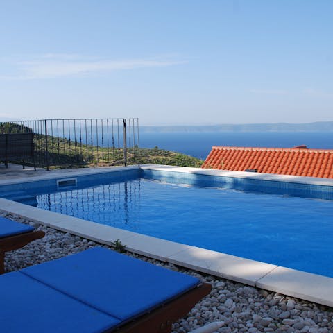 Swim lengths in the pool with an incredible view of the Adriatic Sea