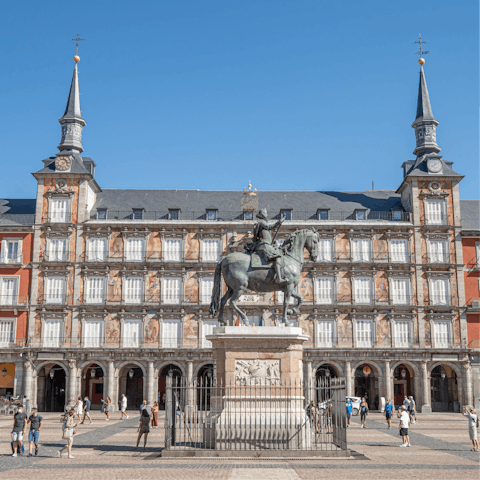 Mosey around the Plaza Mayor before stopping for a cold drink