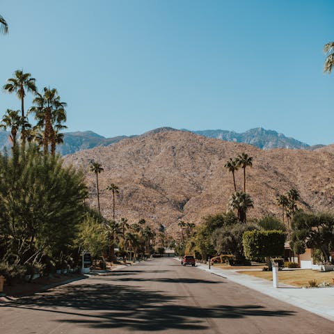 Stay in Palm Springs, a quick drive from shops and restaurants