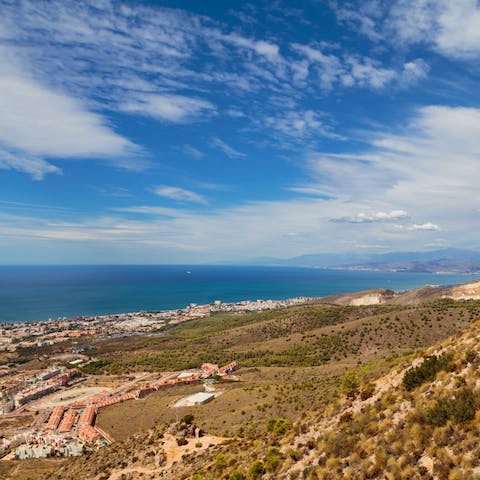 Drive half an hour to reach the coast and beach at Torre del Mar