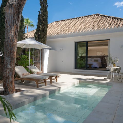 Enjoy downtime on one of the private terraces with your new book