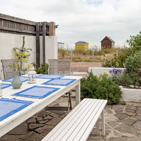 Step straight from the terrace to the shingle of Kingsdown Beach