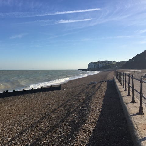 Stroll along the promenade from your front door to reach the White Cliffs of Dover or the town of Deal