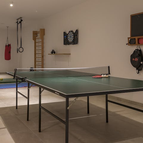 Challenge your friends to a game of table tennis