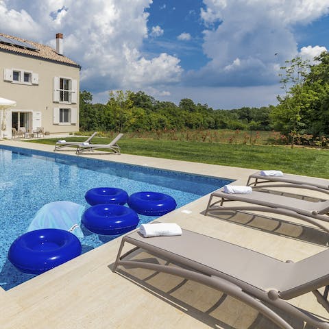 Soak up the Croatian sunshine from the comfy loungers