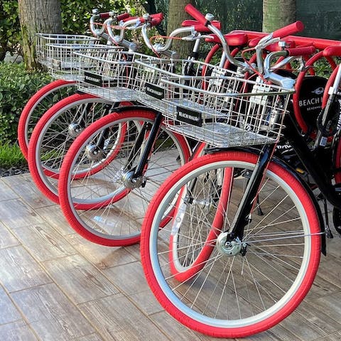 Borrow one of the apartment's bike to cruise along the broadwalk