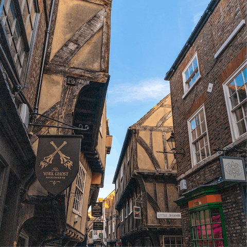 Take a lazy riverside stroll into York’s centre, just forty-five-minutes away