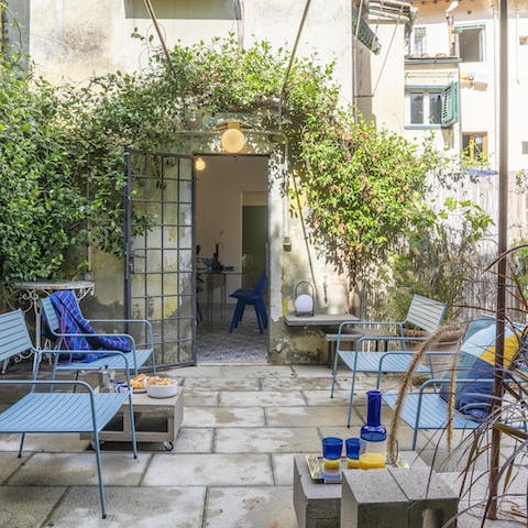 Start your day with an alfresco breakfast in your private garden 