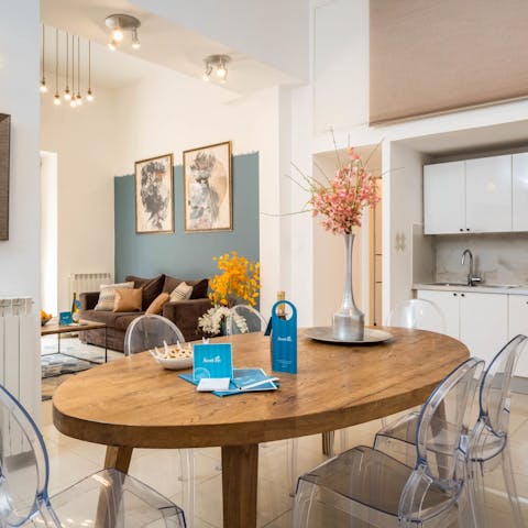 Cook up a Middle Eastern feast to enjoy at the large dining area