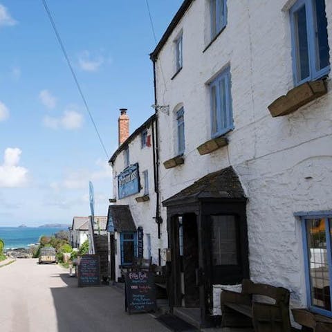 Treat yourself to a well-deserved pint of Cornish cider in the quaint pubs footsteps from your home