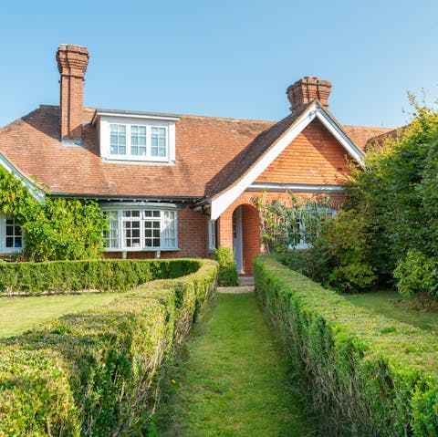 Let the kids explore the huge (but enclosed) garden