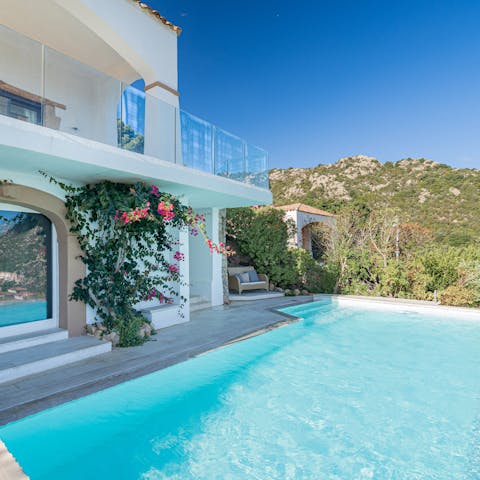 Slip into your private pool and admire the stunning vista