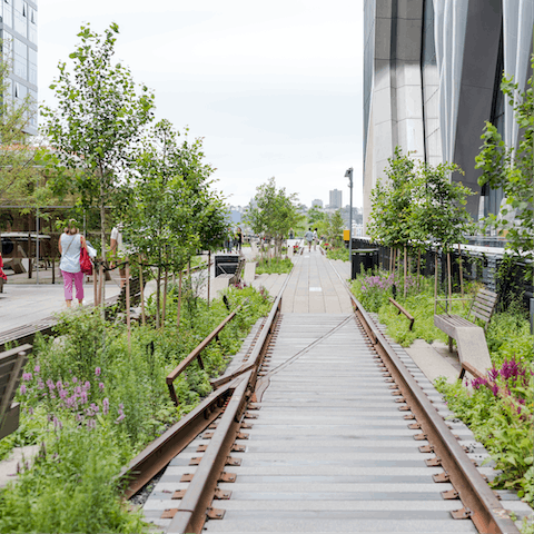 Check out the art installations and stroll among the greenery on The High Line, two minutes away 