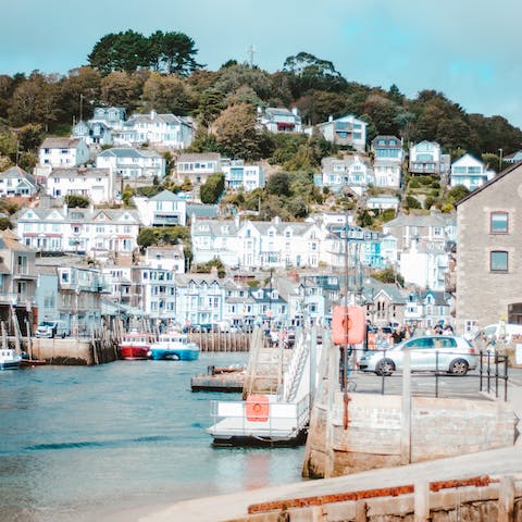 Explore the pretty harbour town of Looe, a sixteen-minute walk away