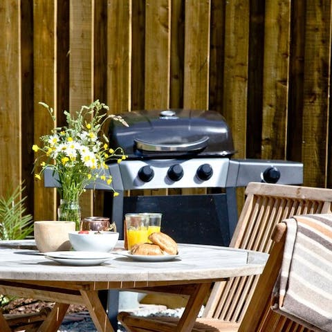 Cook a meal on the barbecue to enjoy alfresco on sunny days