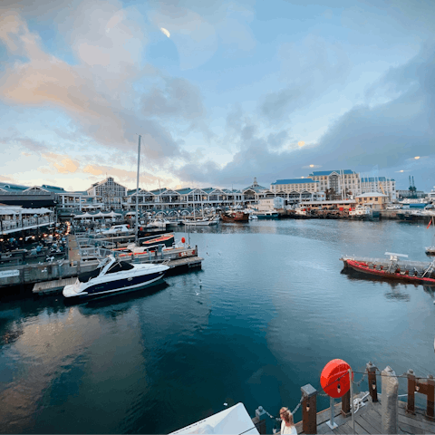 Stroll along the beautiful V&A Waterfront leading to a huge shopping centre