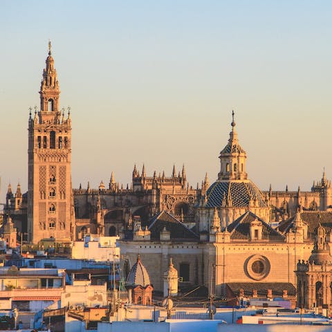 Take a short stroll to visit the striking Seville Cathedral 