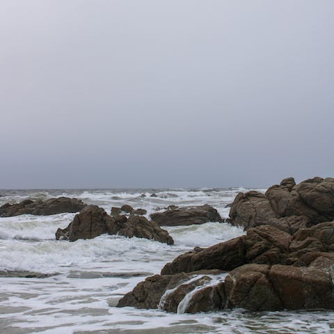 Take a dip in the swimming basins at White Pebble Beach, a fifteen-minute walk away