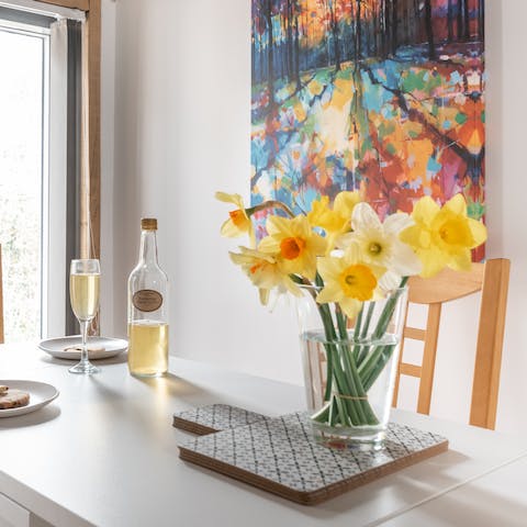 Dine in a cosy, sunny nook