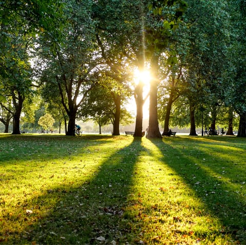 Cross the street and wander around the tree-lined paths of Kensington Gardens