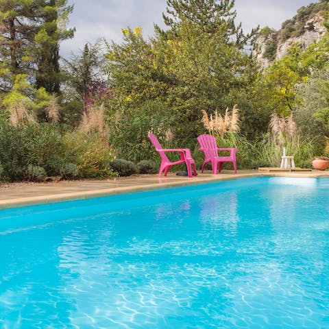 Plunge into the heated pool