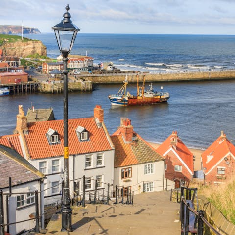 Discover the cobbled streets and historic sights of Whitby