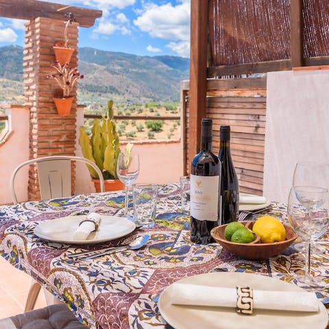 Dine alfresco on your favourite, home-cooked tapas dishes