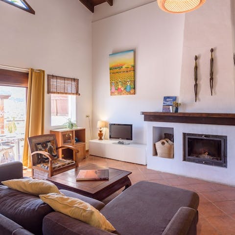 Settle in for a family movie night by the fire