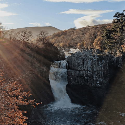 Hop in the car to visit the impressive High Force Waterfall