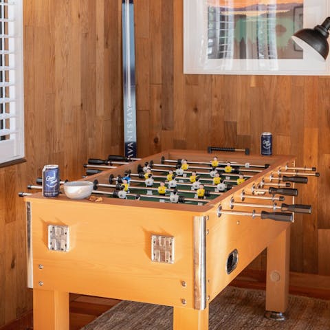 Challenge your family to a game of fooseball