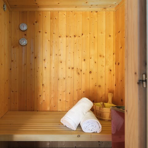 Relax in the private sauna, located in the second annexe