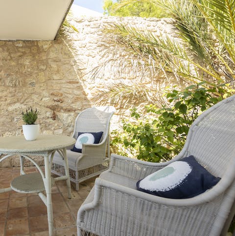 Relax with a coffee in your peaceful and private patio area
