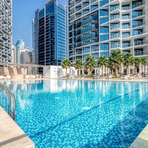 Cool off with a refreshing swim in the communal pool