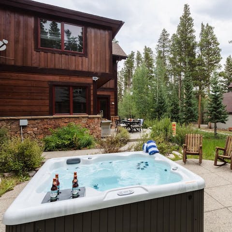 Relax in the hot tub after a day in the fresh air