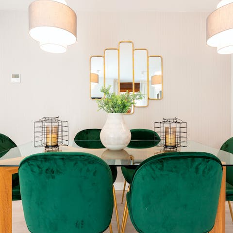 Whip up some tapas and dine in style in the chic apartment