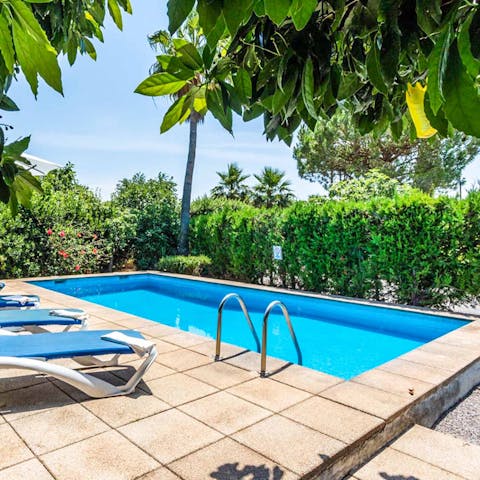 Spend the day relaxing by the private pool 