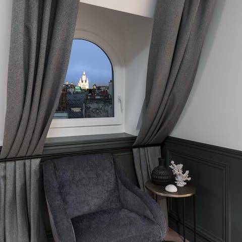 Gaze out to awe-inspiring views of Parisian landmarks from your window