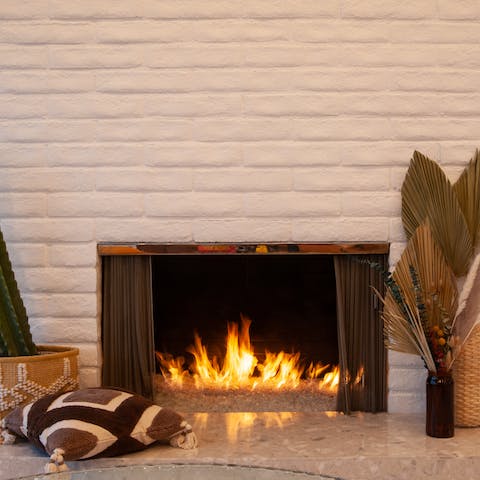 Feeling chilly? Warm up by the roaring fire