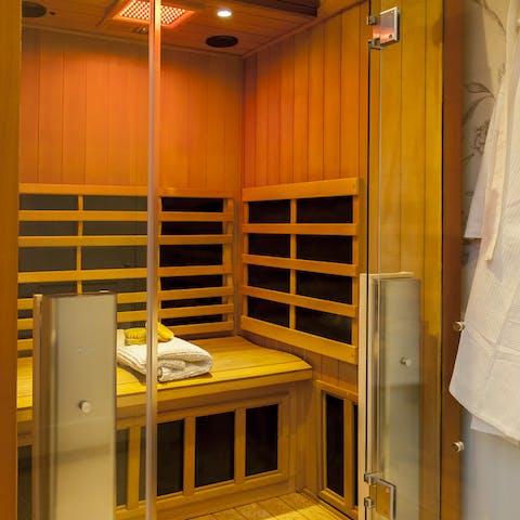 Relax in the infrared sauna