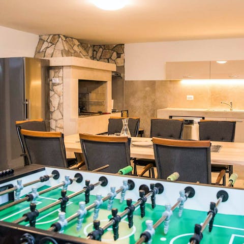 Get competitive over a game of table football
