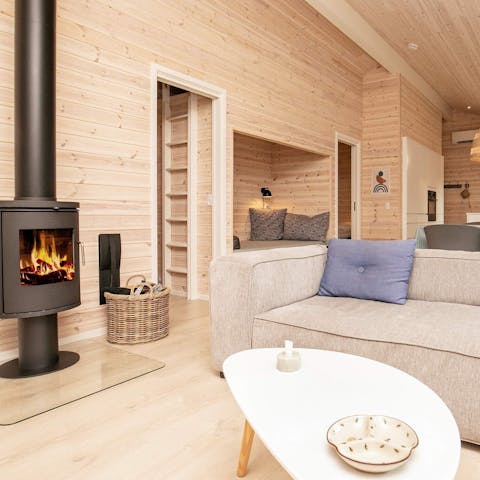 Curl up by the wood-burning stove on chilly evenings