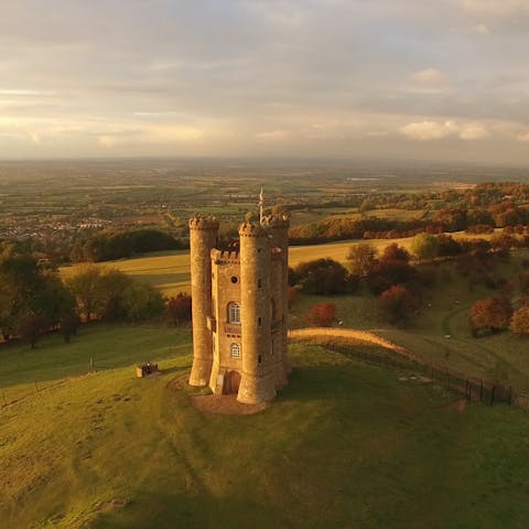 Take a trip to Broadway Tower Country Park on a sunny afternoon 