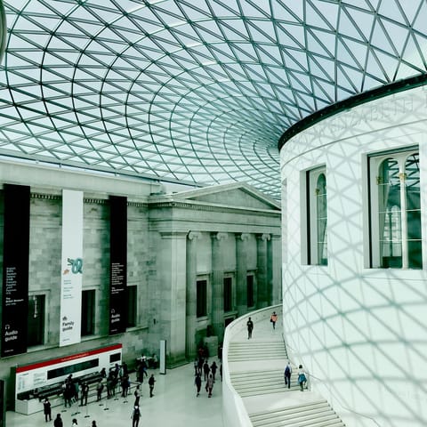 Spend an afternoon exploring the British Museum, a thirteen-minute walk away