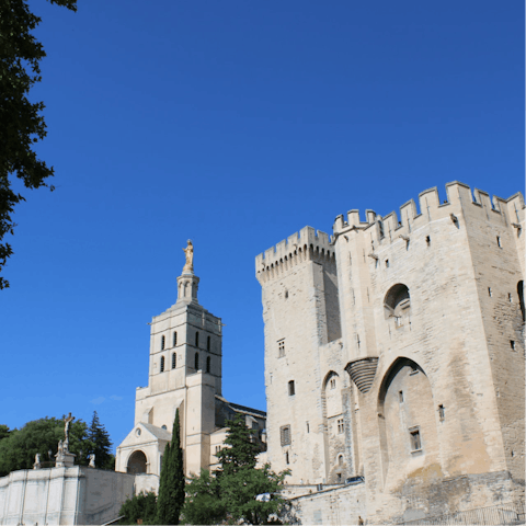 Take the scenic route to the Popes' city, Avignon, just twenty-five minutes away