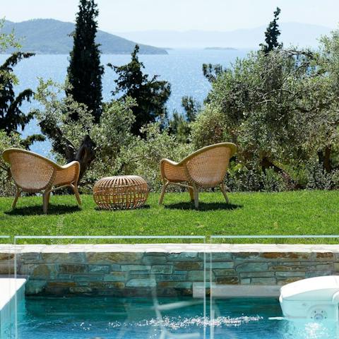 Sip your morning coffee on the lawn before taking a dip in the plunge pool