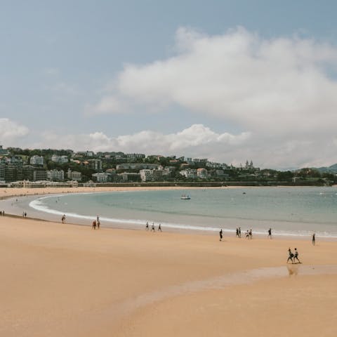 Step out of your house and straight onto La Concha beach, just 200 metres away 