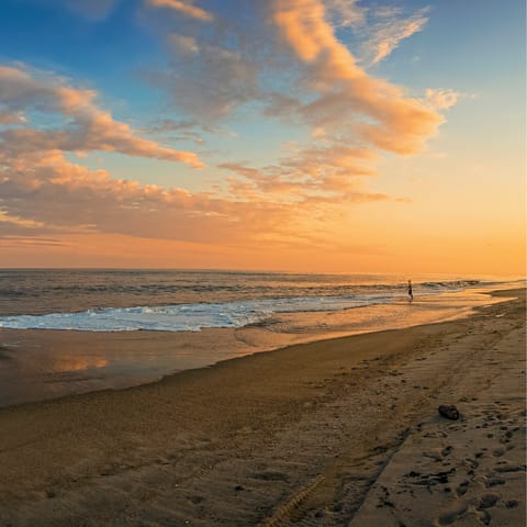 Visit the soft sands of Cryder Beach, a five-minute drive away