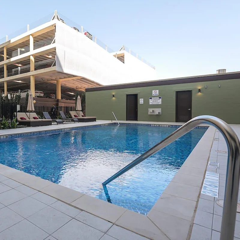 Cool off with a refreshing dip in the communal pool
