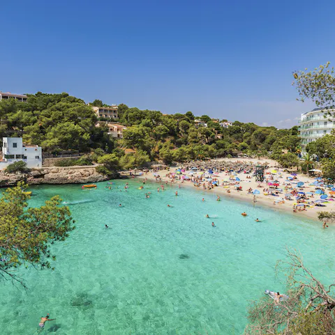 Spend long lazy days on the nearby sandy beach of Cala Santanyí