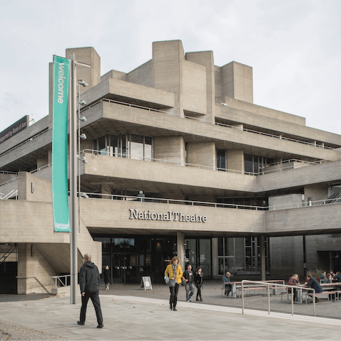 Watch a production at The National Theatre, a fifteen-minute stroll from this home